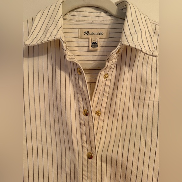 Madewell Denim Classic Button-Up Shirt in Pinstripe NWOT - Picture 13 of 13
